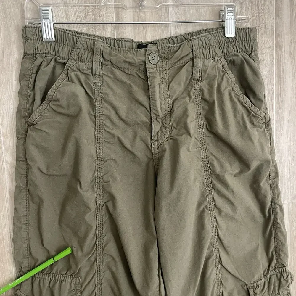 Urban Outfitters BDG Y2K Low Rise Green Cargo Pant Women's Medium Utility Baggy - Picture 3 of 16